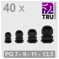 TRU Components TC-13448348 Kabelverschraubung PG7, PG9, PG11, PG13.5 Polyamid