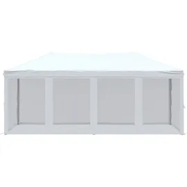 vidaXL Partyzelt Faltbar mit Mesh-Seitenwänden Weiß 3x6 m