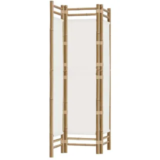vidaXL 3-tlg. Paravent Faltbar 120 cm Bambus und Canvas