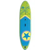 Happy People Chiemsee - SUP-Set inkl. Board, Paddel, Pumpe, Leash & Rucksack (grün/blau) Stand-Up Paddle
