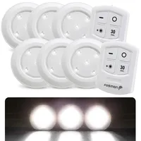 Fosmon Wireless LED Puck Light Schranklicht mit Fernbedienung - 6er-Pack