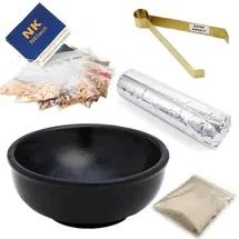 Nklaus 5tlg. Räucherset mit Räucherschale Starterpaket Räucherwerk Kohlezange 12cm 40637