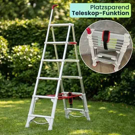 ideoon home Robuste Teleskopleiter 6 Stufen