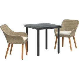 vidaXL Garten Essgruppe 3-tlg. Beige