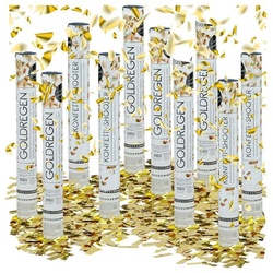 relaxdays Konfetti 10 x Party Popper 40 cm Gold goldfarben