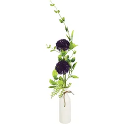 Kunstblume I.GE.A. "Arrangement Allium", lila (violett), B:28cm H:63cm L:15cm, Kunstpflanzen, Vase aus Keramik
