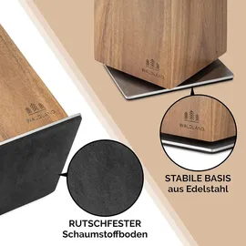 luxuskollektion Magnetischer Messerblock 360° drehbar unbestückt Braun