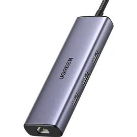 UGREEN Revodok 1061 USB C Hub Ethernet, PD100W, 3*USB A 3.0 Docking Station kompatibel mit iPhone 17/16, MacBook Pro M4, Mac mini M4, iPad, Surface, Galaxy S24, Steam Deck usw.
