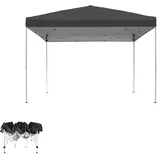 HENGMEI Pavillon 3x3m, Partyzelt Wasserdicht Stabil Winterfest, Metall Faltpavillon Gartenpavillon Pergola für Party, Marktstand, Garten, Anthrazit