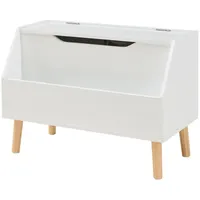 [en.casa] Spielzeugkiste Aavanrar 60x30x43 cm Weiß [en.casa]