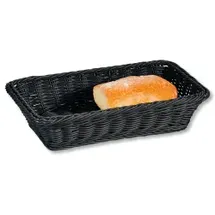 KESPER Obstkorb aus Vollkunststoffgeflecht, eckig 19809 Brot-Obstkorb Vollkunststoff in Plastik, Schwarz, 35 x 7,5
