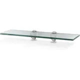 SWANEW Glasregal mit Halterung Glasboden Wandregal Badregal Ablage Regal Hängeregal Klarglas 50x10x0,8 cm