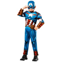 Rubie ́s Kostüm Avengers Assemble Captain America, Superheldenkostüm zur Marvel-Animationsserie blau 104