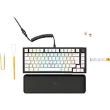 Glorious PC Gaming Race GLORIOUS GAMING GMMK Pro Black Slate 75% TKL, Gaming Tastatur, kabelgebunden, Schwarz (Barbone), Weiß (Keycaps)