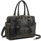 COLLEZIONE ALESSANDRO Handtasche Denim aus griffigem Jeansstoff mit Nieten von - schwarz