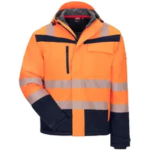 AS Arbeitsschutz GmbH Winter Warnschutz Softshelljacke MOTION TEX VIZ" PLUS, Winter-Warnschutz-Softshelljacke S - orange/marine