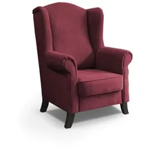 beautysofa Ohrensessel LEONARDO Polyester 88 x 118 x 86 cm Rot