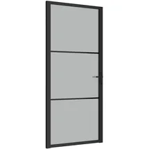 vidaXL Innentür rechts 93 x 201,5 cm Schwarz Mattglas