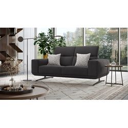 Stoff Couch 2-Sitzer Sofa MERANO Home Designercouch - Schwarz