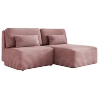 Luxusbetten24 Schlafsofa Designer Sofa Tilia in Cord, mit praktischem Stauraum und Schlaffunktion rosa