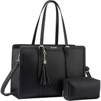 LOVEVOOK Laptoptasche 17 Zoll Handtasche Umhängetasche Leder Tote Bag