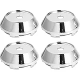 QUARKZMAN 4 Stück Auto Rad Mitte Nabenkappen Abdeckung 5 Clips 68mm Silberton