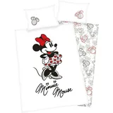 Herding Minnie Mouse Disney, Kopfkissenbezug 40 x 60 cm mit Wende-Motiv, Bettbezug 100 x 135 cm, Mit Reißverschluss, 100% Baumwolle