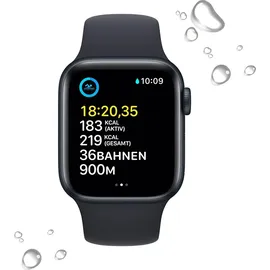 Apple Watch SE 2022 GPS + Cellular 44 mm Aluminiumgehäuse mitternacht, Sportarmband mitternacht