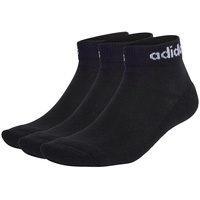 adidas Unisex Linear Cushioned 3 Pairs Knöchelsocken, Black/White