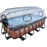 EXIT TOYS Wood Pool 400 x 200 x 122 cm inkl. Sandfilter und Abdeckung