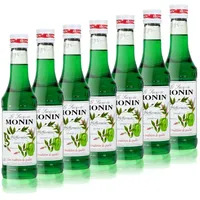 7x Monin Pfefferminz Sirup, 250 ml Flasche