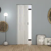Innenraum Falttur In Pvc 83x214 Cm Mod. Maya Weisser Palisander Mit Satiniertem Glas
