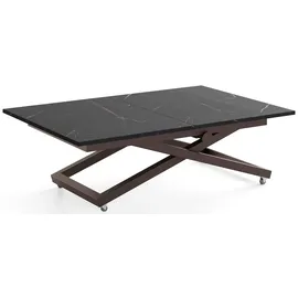WFL GROUP Axen Schwarz/Braun Marmor 120-160 x 80 x 38-75 cm