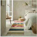 Flair Rugs Läufer Medina, mit abstraktem Streifenmuster, rechteckig, Höhe: 12 mm, Boho-Look, aus Naturfasern wie Wolle & Jute, Teppichläufer bunt