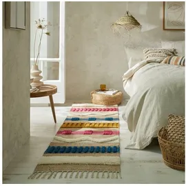Flair Rugs Läufer Medina, mit abstraktem Streifenmuster, rechteckig, Höhe: 12 mm, Boho-Look, aus Naturfasern wie Wolle & Jute, Teppichläufer bunt