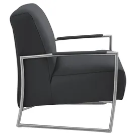 K+W Komfort & Wohnen Cocktailsessel 62 x 77 x 83 cm schwarz mit bezogenen Armlehnen