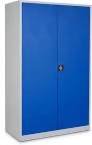 STIER Universalschrank 1950 x 1200 x 420 mm mit 4 Fachböden lichtgrau enzianblau verschweißt