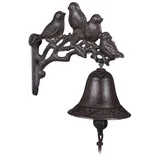 Relaxdays 3 x Türglocke Gusseisen Vögel Dunkelbraun
