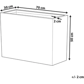 Beliani Blumentopf grau rechteckig 29/70/50 cm Edessa