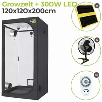 Growzelt 120x120x200cm mit 300 Watt LED