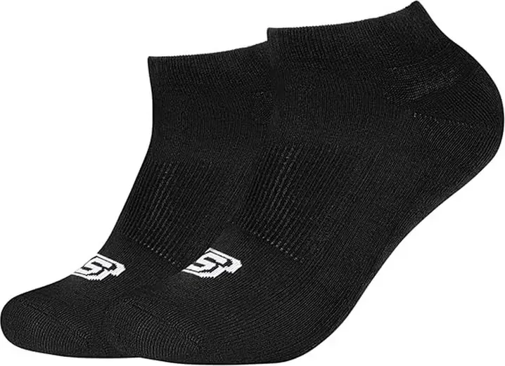 Skechers Socken 2PPK Basic gepolsterte Sneaker-Socken Schwarz 39-42