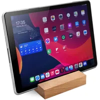 Rikmani Tablet Ständer aus Holz iPad Ständer, Tablet Halterung iPad Holz, Tablettenständer Schreibtischzubehör aus Massivholz Eiche