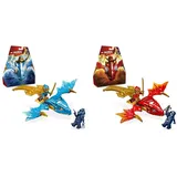 LEGO NINJAGO Nyas Drachengleiter, Ninja-Set mit Drachen-Spielzeug & NINJAGO Kais Drachengleiter, Ninja-Set mit Drachen-Spielzeug und Figuren