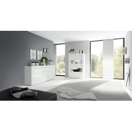 INOSIGN Vitrine INOSIGN "Basic Höhe 162 cm, Standvitrine mit 4 Türen - Metallgriffe", weiß (weiß hochglanz lack), B:102cm H:162cm T:43cm, Schränke, Vitrine, Stauraumvitrine in moderner Rahmenoptik, Hochschrank, Anrichte