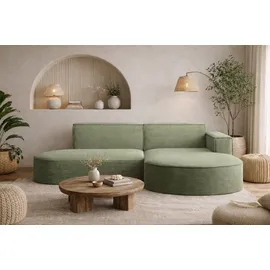 kaiser möbel Ecksofa mit runden Abschlüssen aus Cordstoff & Couches, Wohnlandschaften, Ecksofas