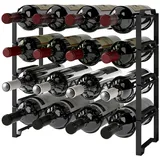 Homcom Weinregal, Schwarz, Metall, 42.5x41x16.5 cm, Wohnzimmer, Regale, Weinregale