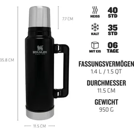 Stanley Classic Legendary Bottle 1.5 QT matte black pebble 1,4 l