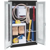 C+P Sportgeräteschrank mit Lochblech-Flügeltüren (Typ 1), HxBxT 195x120x50 cm,
