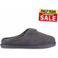 Hush Puppies Conrad Herren Memory Foam Winter Komfort Wildleder Hausschuhe Grau