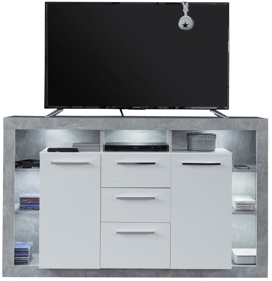 Preisvergleich Produktbild trendteam Sideboard grau